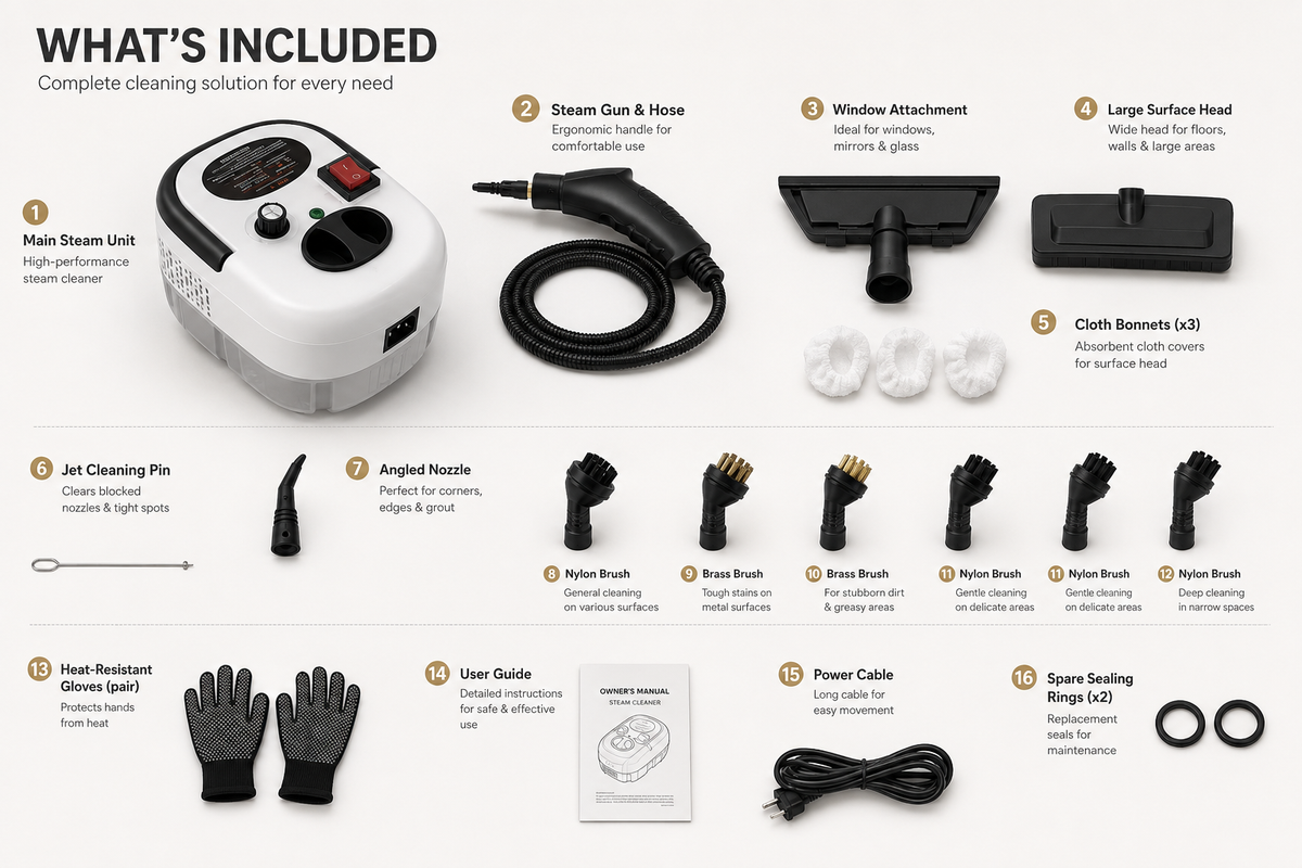 Portable Steam Cleaner Kit